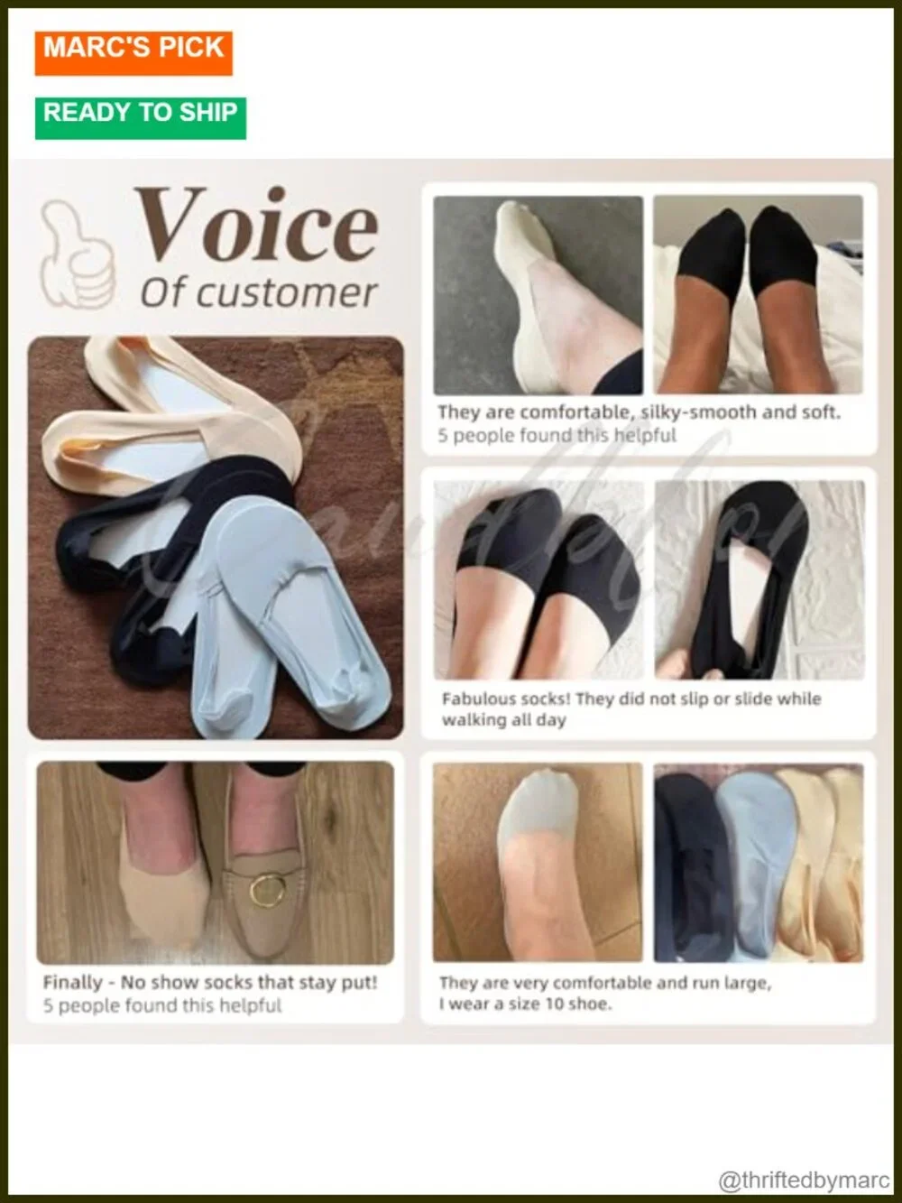 6 Pairs Men's No Show Invisible Low Cut Socks Cotton Blend Loafer Socks